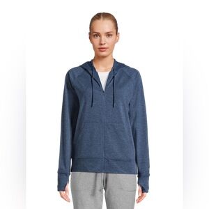 Athleticworks Women’s Zip Up Hoodie Size L in Heathered Navy